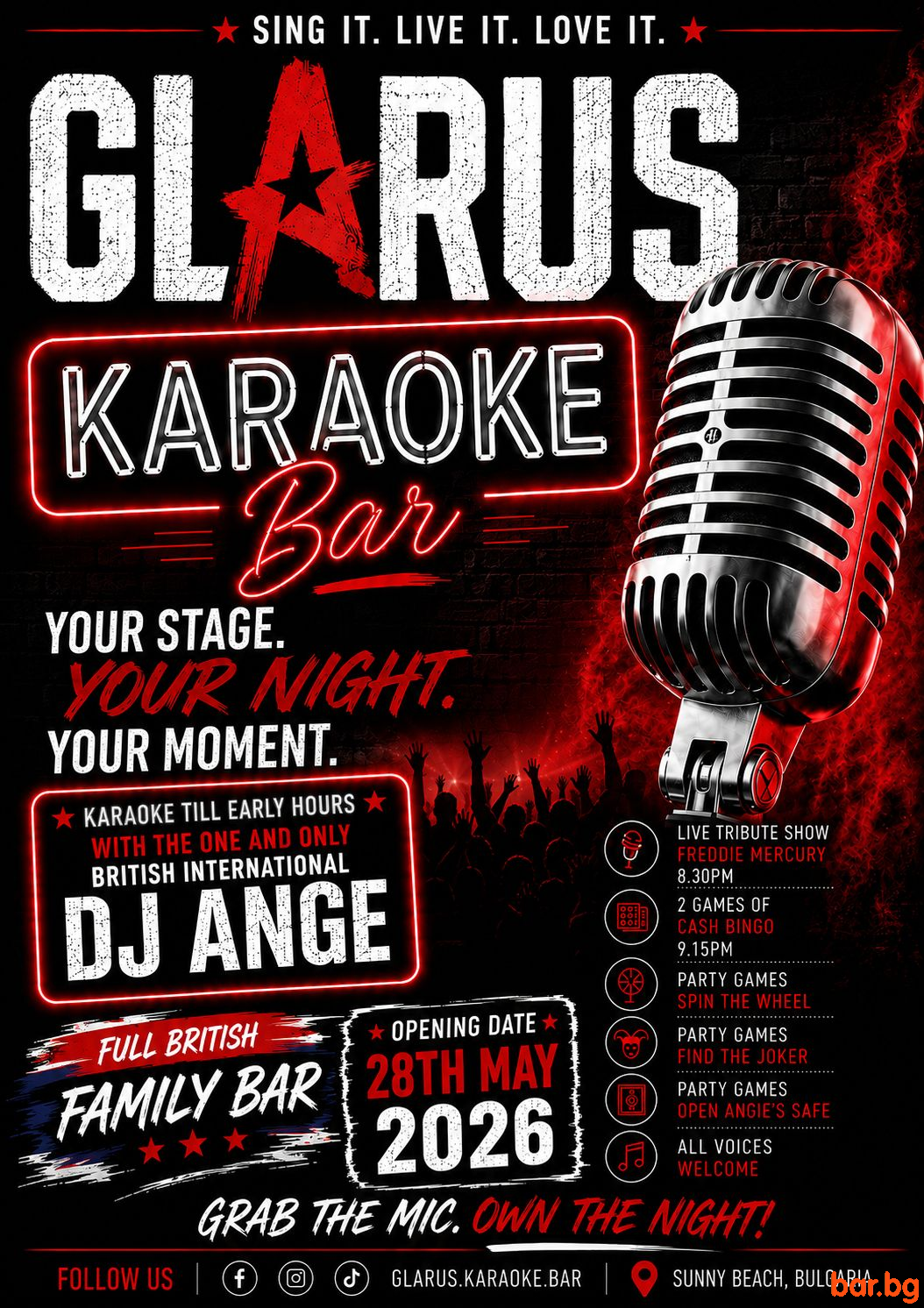 GLARUS KARAOKE BAR Sunny Beach GRAND OPENING 28TH MAY ! GLARUS KARAOKE BAR Sunny Beach GRAND OPENING 28TH MAY !